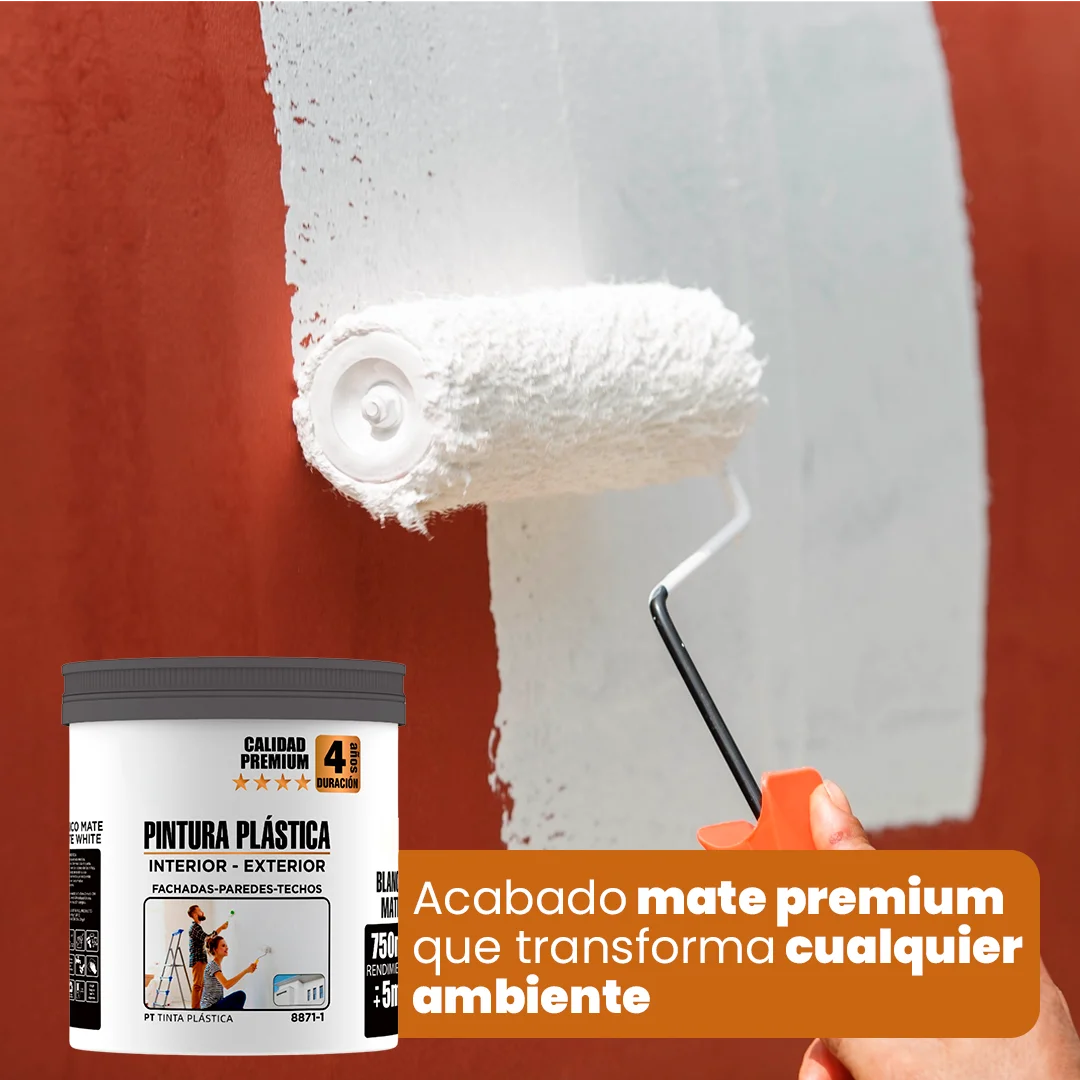 Pintura CubrePlus Mate — Alta Cobertura, Secado Rápido, Uso Interior y Exterior, Rinde hasta 5 m²