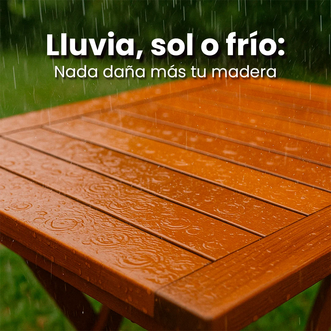 Sellador para Madera MaderaSeal - Protección Total Contra Humedad, Moho y Grietas | Uso Interior y Exterior en Cualquier Estación: Lluvia, Sol o Frío