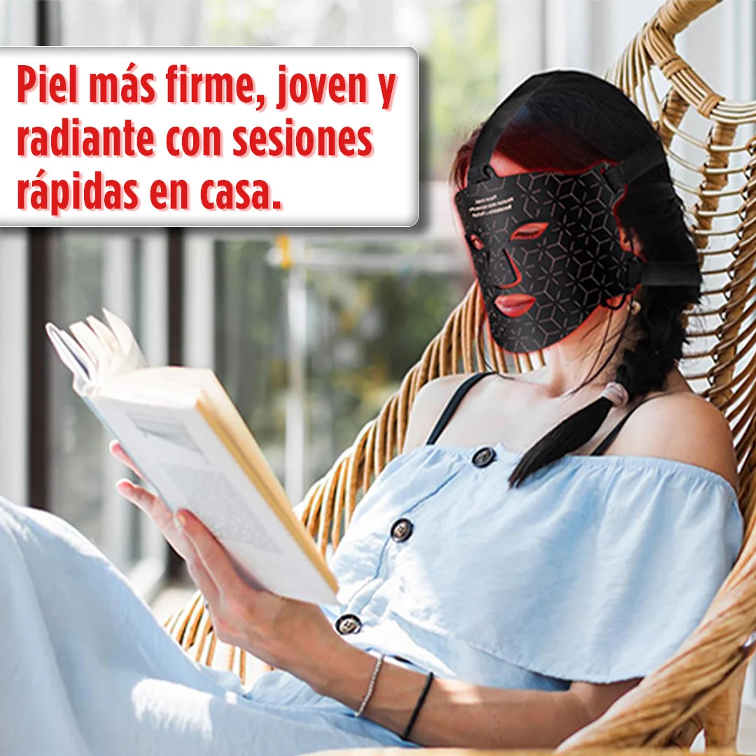 Máscara LED DermaLuz Pro con Luz Infrarroja – Silicona Flexible