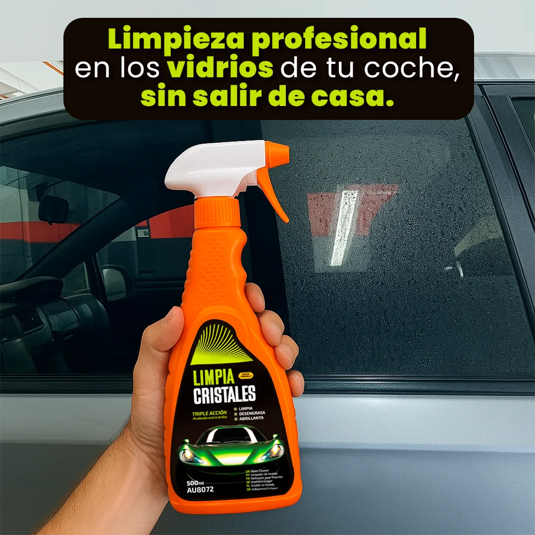 Spray de Limpieza VisiónLimpia 500ml – Brillo Instantáneo, Aroma Suave y Protección Antiempañante para Vidrios Interiores y Exteriores