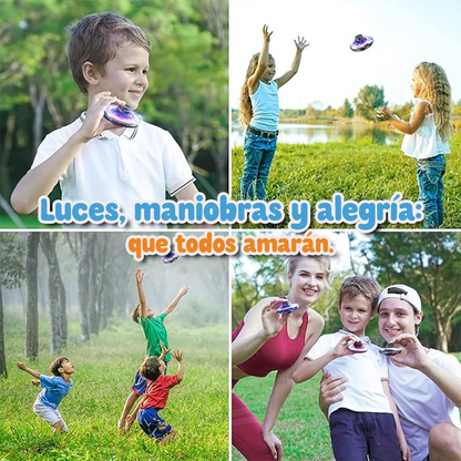Mini OVNI Volador GoFlyer con Luces de Colores y Recargable por USB [A partir de 5 años]