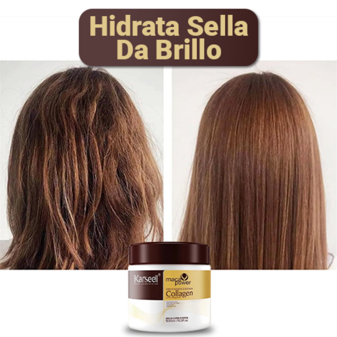 Máscara Desmaia Cabello - Karseell Colágeno 200g [Hidratación, Controla el Frizz, Alinea y Alisa]