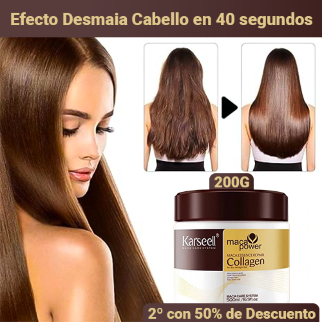 Máscara Desmaia Cabello - Karseell Colágeno 200g [Hidratación, Controla el Frizz, Alinea y Alisa]
