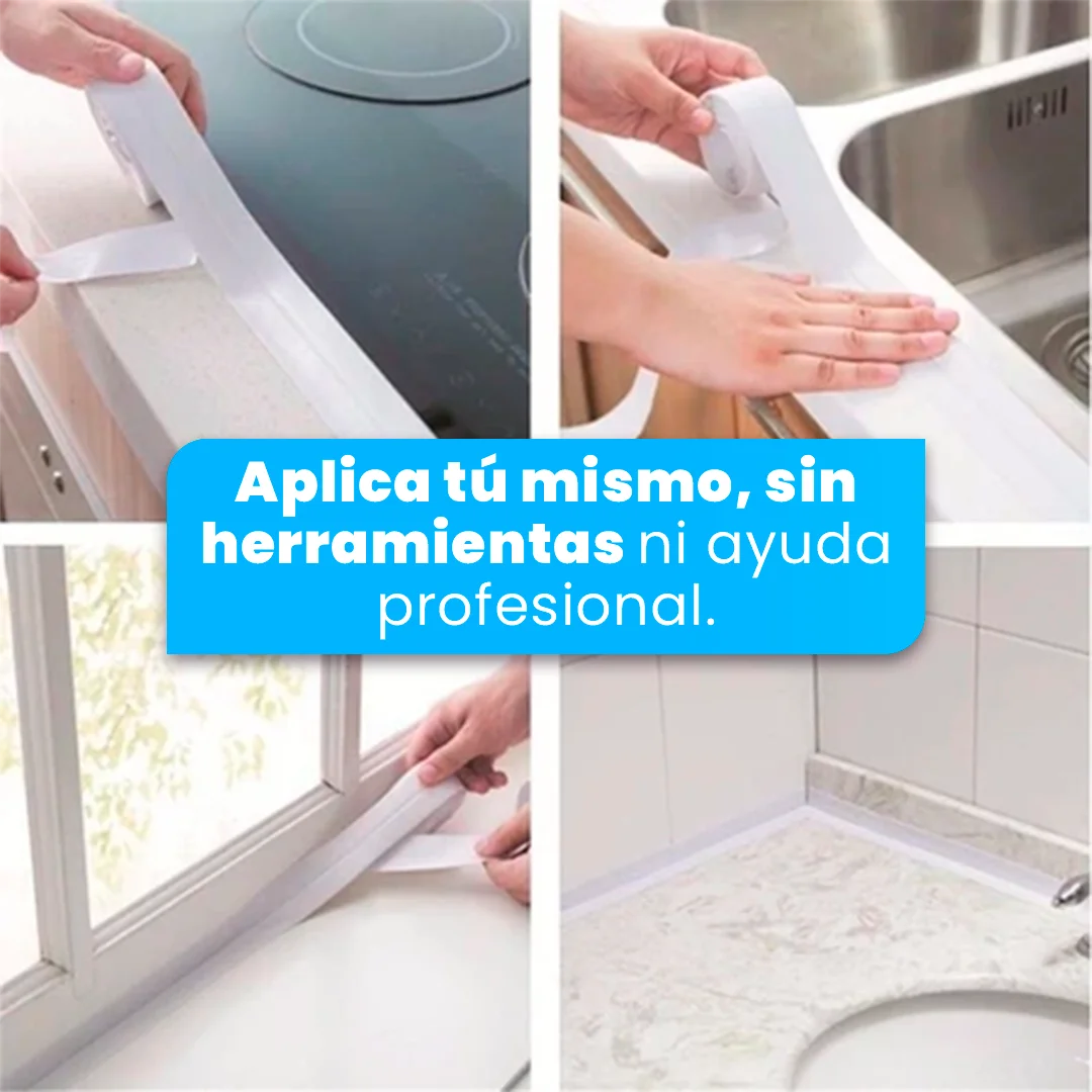 LimpiaFix – Fita de Vedação Autoadesiva 3,35m para Banheiros e Cozinhas | Acabamento Branco Discreto