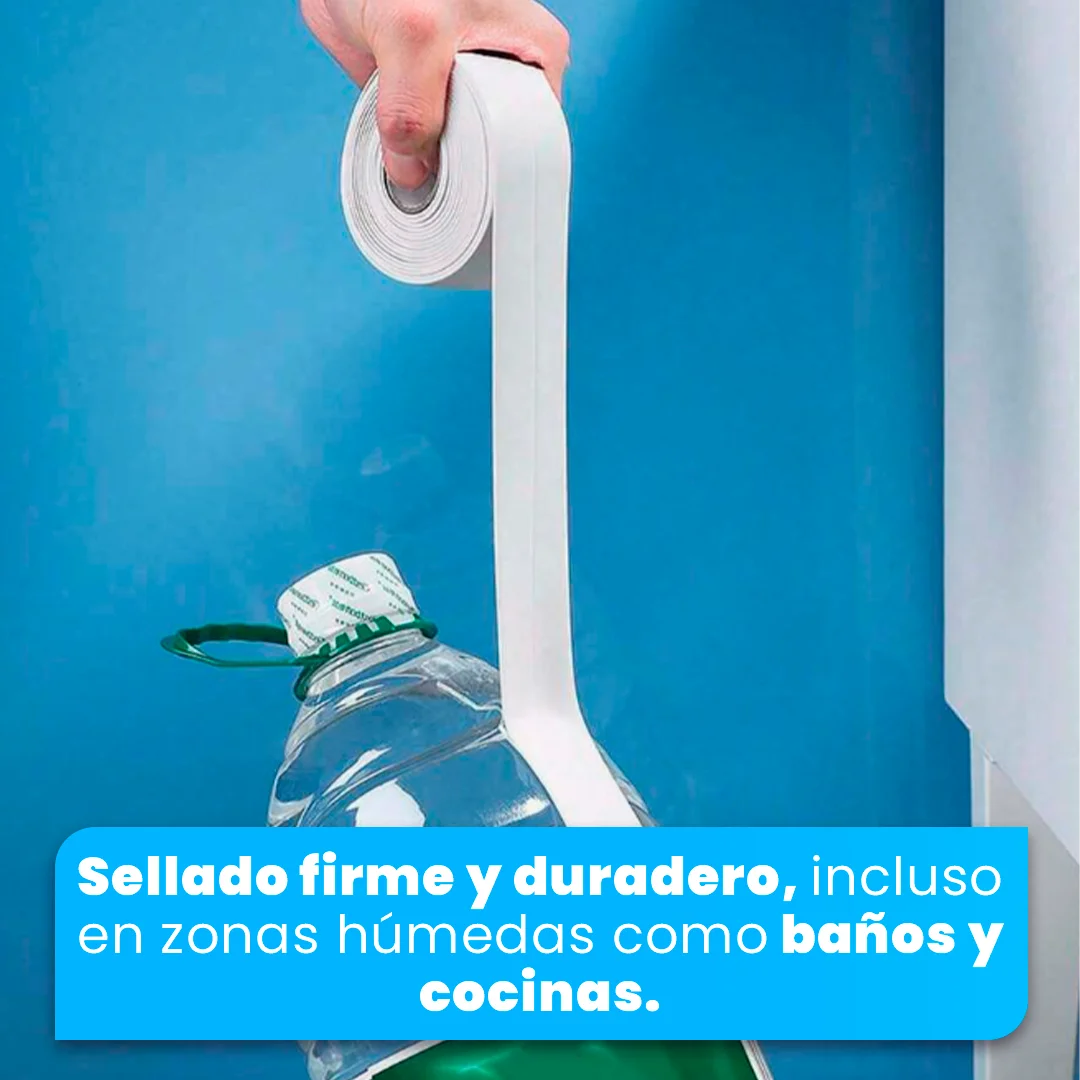 LimpiaFix – Fita de Vedação Autoadesiva 3,35m para Banheiros e Cozinhas | Acabamento Branco Discreto