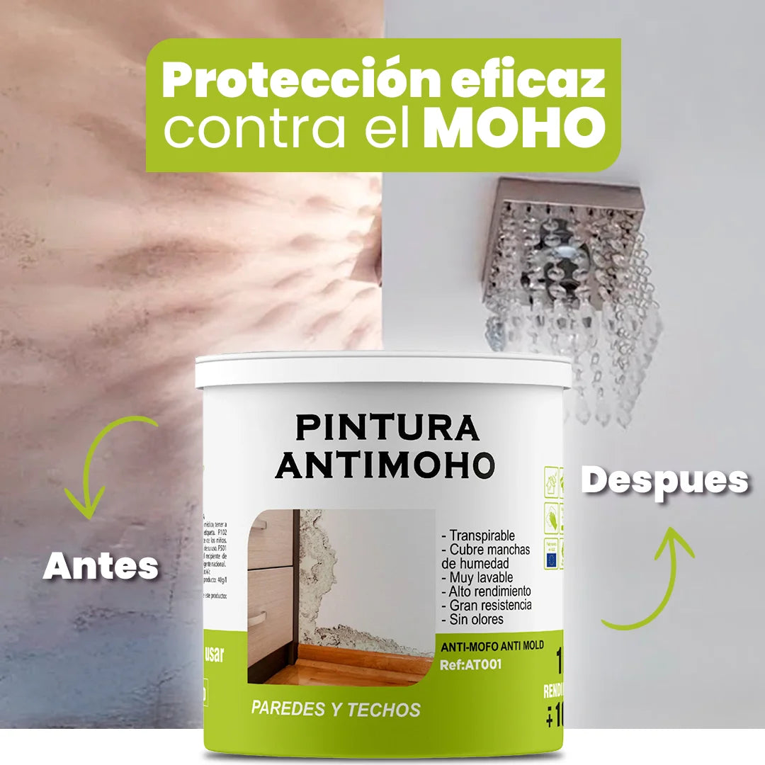 Pintura MohoFree - ¡Protección Imbatible Contra Moho! Secado Rápido, Sin Olores y Durabilidad Garantizada