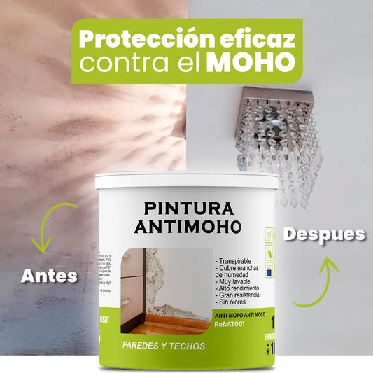 Pintura MohoFree - ¡Protección Imbatible Contra Moho! Secado Rápido, Sin Olores y Durabilidad Garantizada