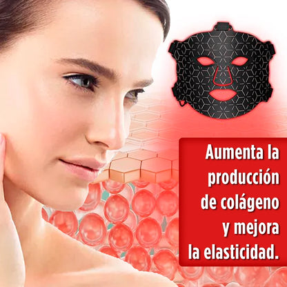 Máscara LED DermaLuz Pro con Luz Infrarroja – Silicona Flexible