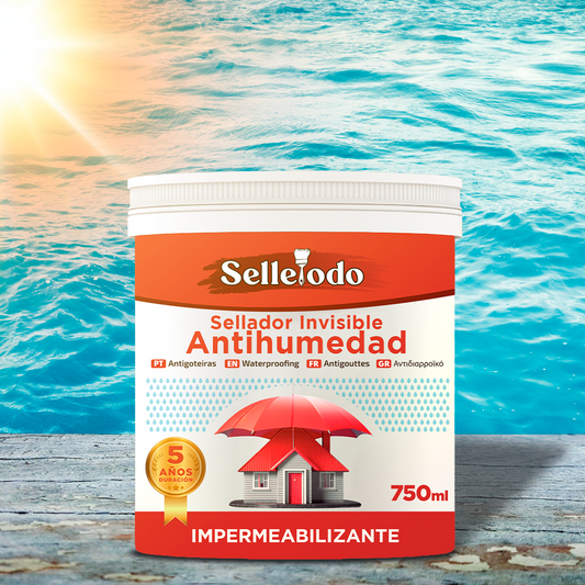 Selle Todo 750g - Impermeabilizante transparente contra infiltraciones, moho y humedad - [Duración de 5 años]
