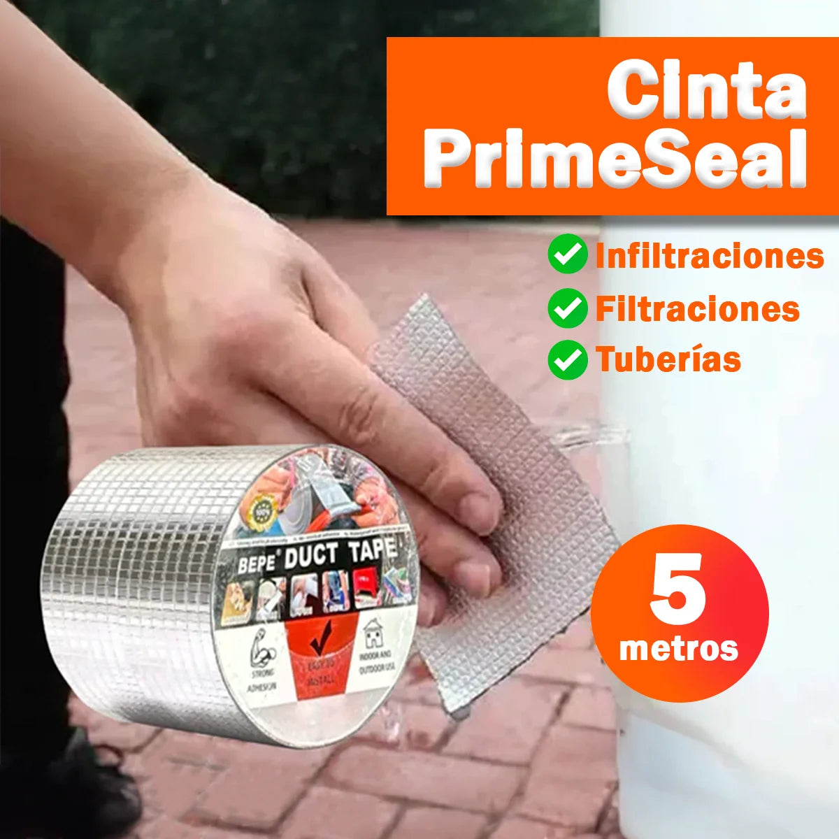 Cinta Impermeabilizante PrimeSeal – 5 metros | Repara filtraciones