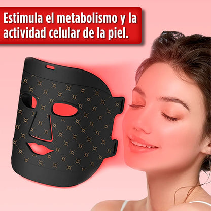 Máscara LED DermaLuz Pro con Luz Infrarroja – Silicona Flexible