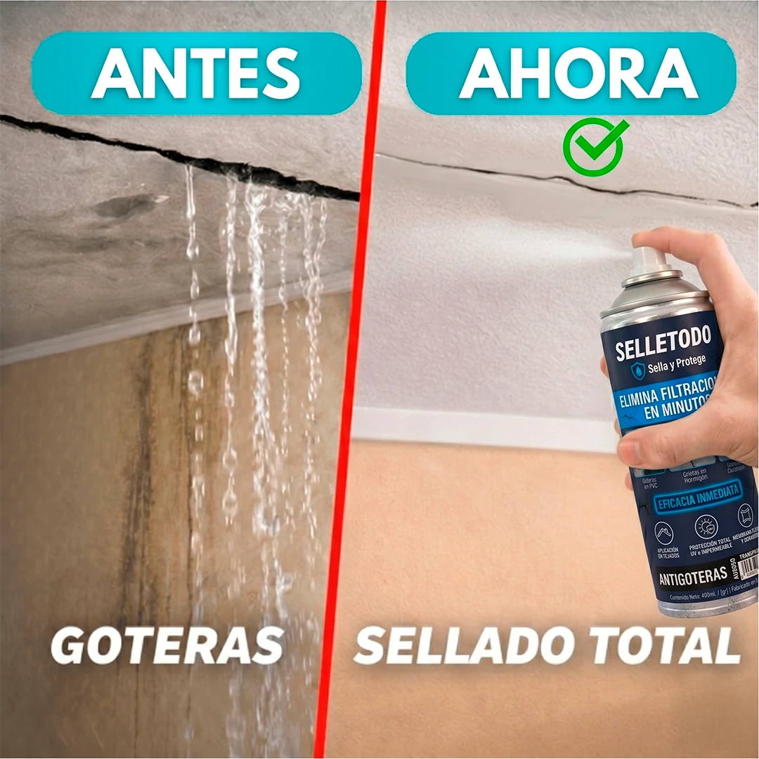Spray SelleTodo – la forma más fácil de acabar con goteras y grietas sin obras