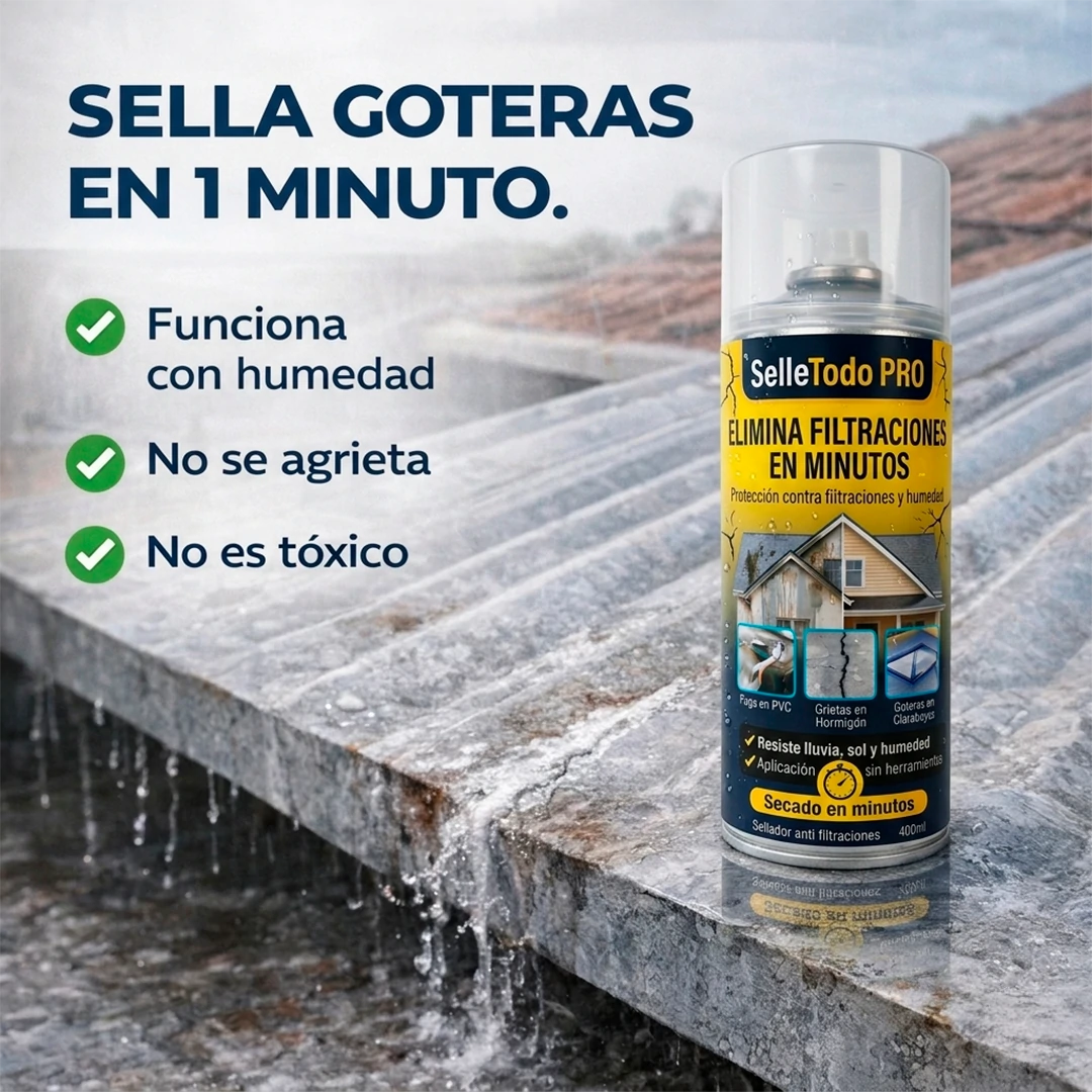 Spray SelleTodo - elimina goteras y sella grietas al instante