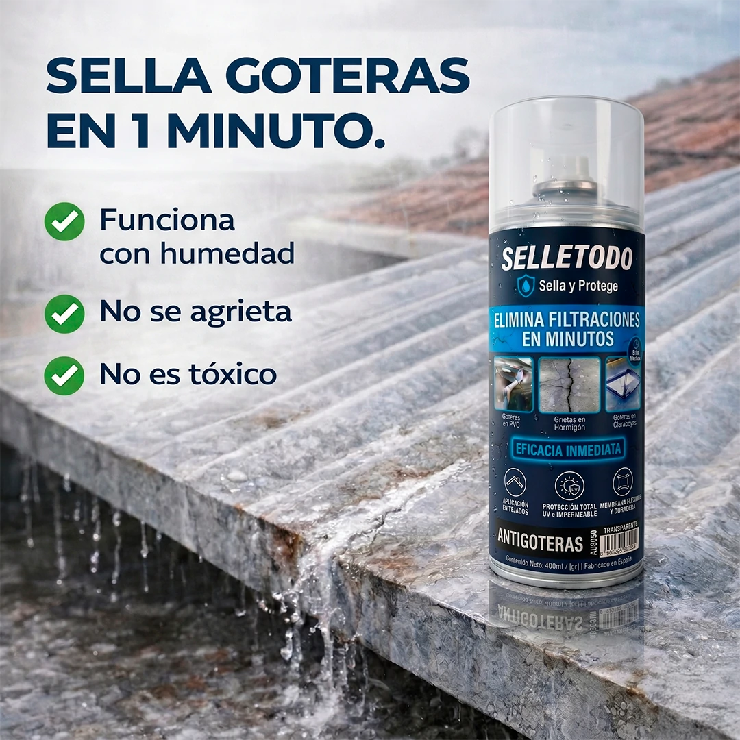 Spray SelleTodo – la forma más fácil de acabar con goteras y grietas sin obras